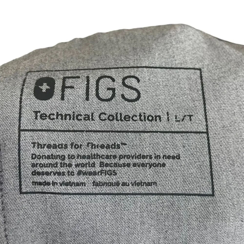 FIGS Cairo Cargo Scrub Pants Men's Large Tall Graphite Gray Medical Workwear